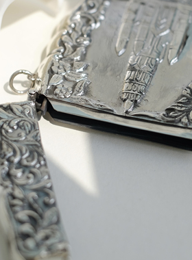 睡莲生生世世压花城堡银制古董