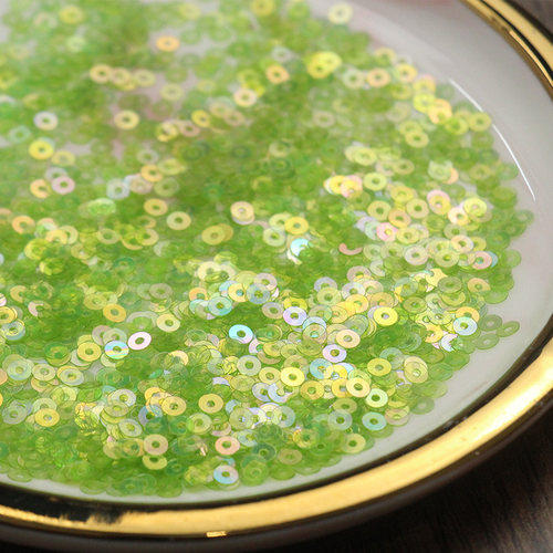 3mm炫彩透明亮片 法式刺绣PET耐高温珠片diy服装辅料平片 - 图1