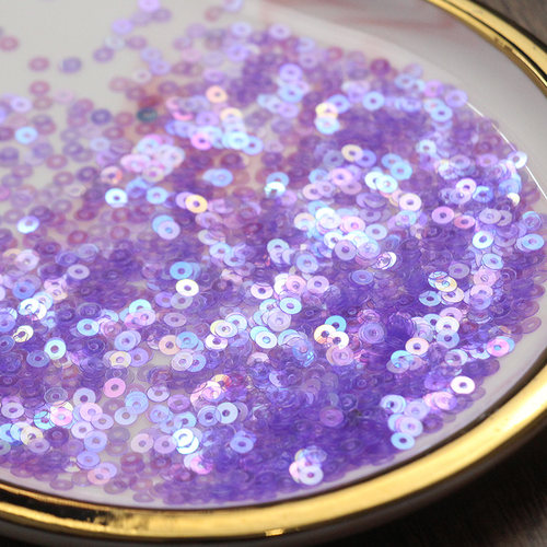 3mm炫彩透明亮片 法式刺绣PET耐高温珠片diy服装辅料平片 - 图2