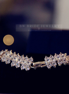 微镶全婚纱礼服配饰晚宴超闪手链