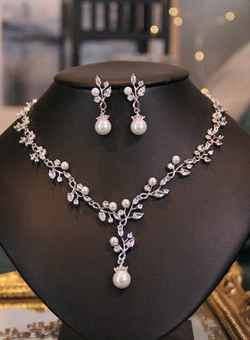 新娘主婚纱珍珠项链套装