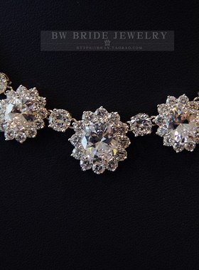 气质新娘锆石项链耳环礼服配饰