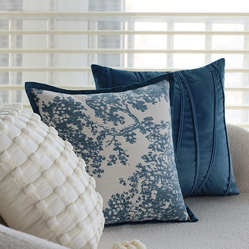 ins奶油风抱枕蓝色靠枕抱枕套沙发样板间酒店民宿飘窗靠垫不含芯,淘宝优惠券,粉丝福利购,淘宝优惠卷