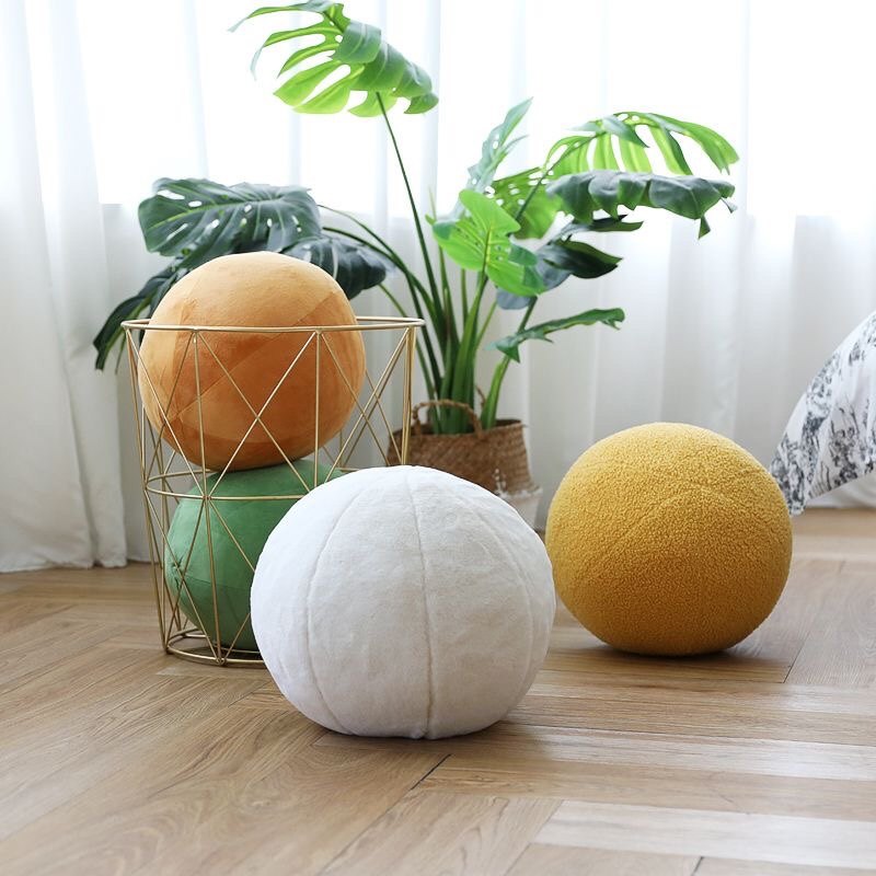 现代简约样板间圆球形抱枕装饰靠焦糖色球绿色稀奇古怪沙发圆靠枕,淘宝优惠券,粉丝福利购,淘宝优惠卷