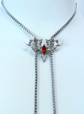 哥特暗黑山羊伸缩金属毛衣链