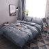 Cotton cotton quilt quilt quilt bốn bộ khăn trải giường ba bộ giường ngủ màu rắn ký túc xá nam 1,5 / 1,8m giường - Bộ đồ giường bốn mảnh mua chăn ga gối đệm Bộ đồ giường bốn mảnh