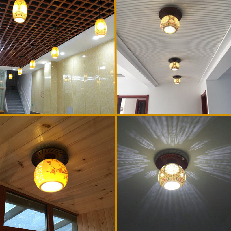 特价促销古典中式阳台吸顶灯陶瓷过道吊灯门厅玄关灯具楼梯走廊灯,淘宝优惠券,粉丝福利购,淘宝优惠卷