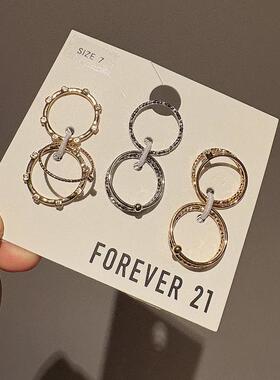 F21正品大牌欧美极细冷淡戒指