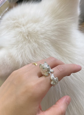 手工开口戒指纯银原创设计