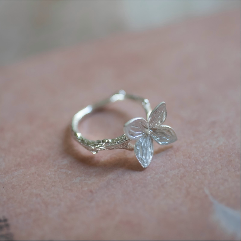 Original Design Flower Open Ring