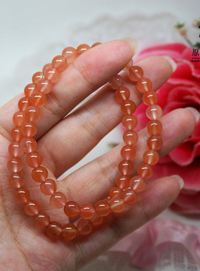 南红玛瑙粉色系天然水晶手链