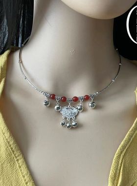 中国风汉服合金长命锁