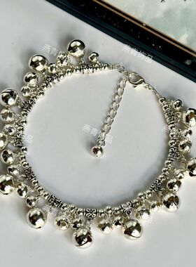 跳舞蹈道具中国风金银色铃铛有声音会响儿童成人款脚链女民族风