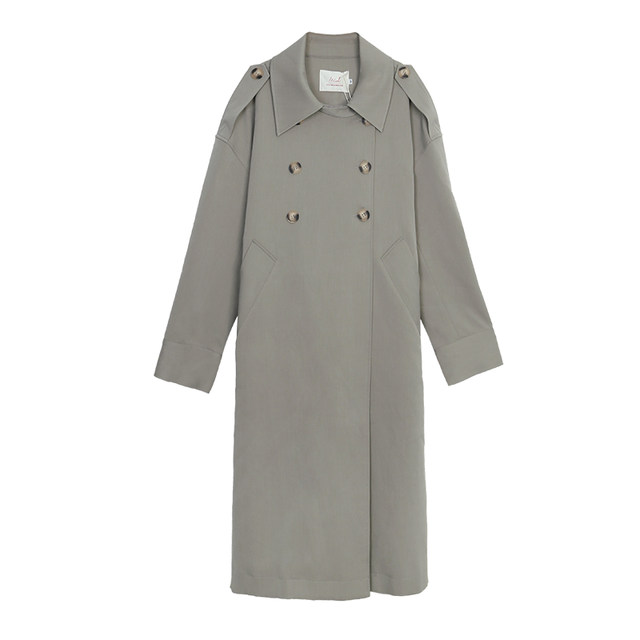 Seeking a long windbreaker coat for women in spring and autumn 2024, a new high-end small stature Korean style casual coat
