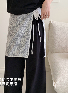 韩代同款重工刺绣中长设计感高腰