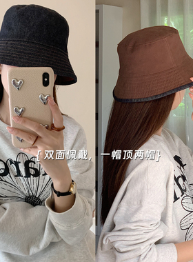 丹宁执着chao复古高品质渔夫帽