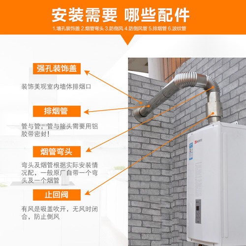 燃气热水器不锈钢排烟管排气管直径6cm配件弯头60软烟管铝箔 - 图2