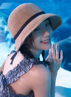 国现override 毛晓彤程潇真丝渔夫帽252060204可手洗可折叠