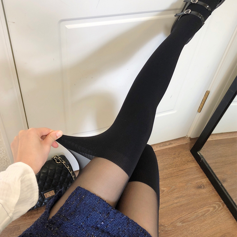 秋冬jk黑丝袜女过膝假高筒连裤袜拼接打底袜日系加厚白色假大腿袜,淘宝优惠券,粉丝福利购,淘宝优惠卷