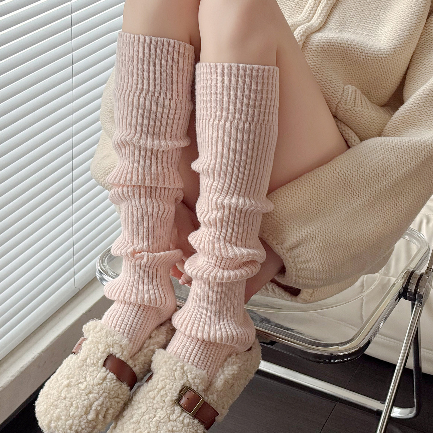 粉色瑜伽加长袜套秋冬针织小腿袜女保暖中筒堆堆袜加厚JK白色腿套,淘宝优惠券,粉丝福利购,淘宝优惠卷