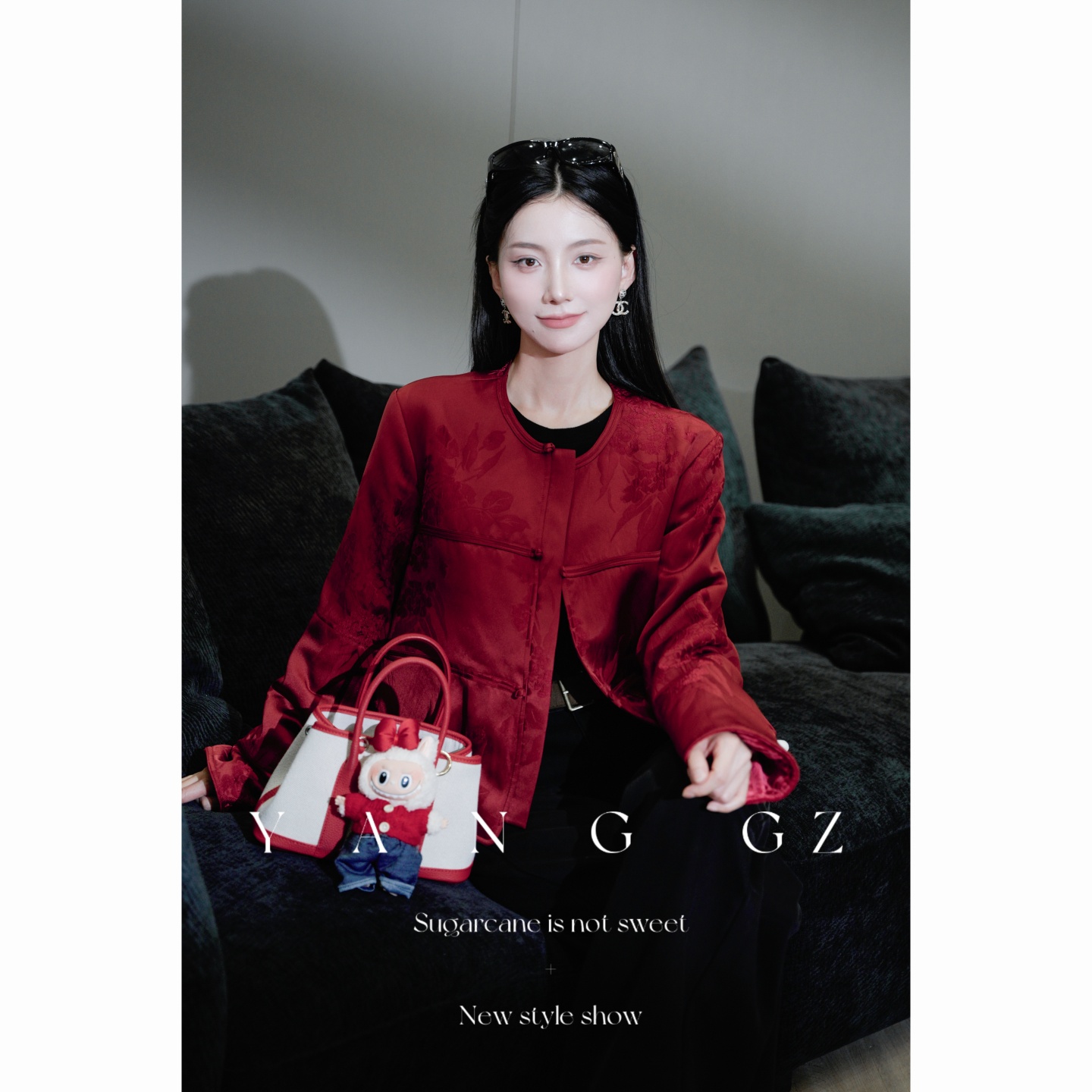 YANG GZ【杜鹃花】新中式2025新款冬季人丝提花设计感外套上衣女 - 图1