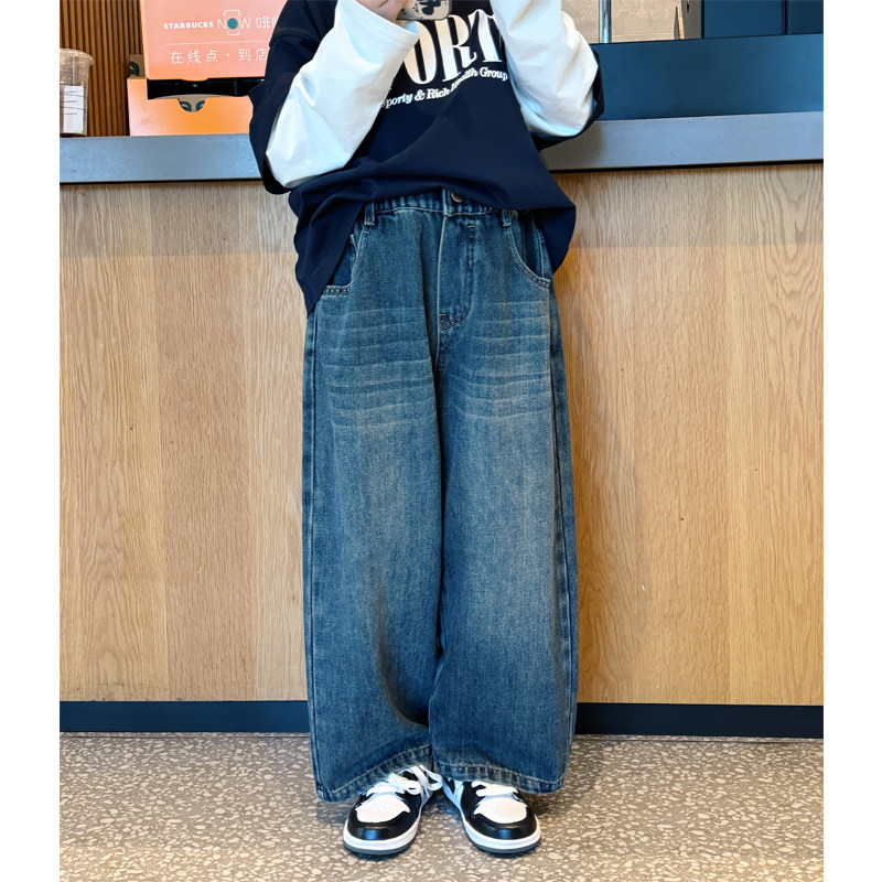 凯文家童装春秋新品男童中大童个性口袋洗水直筒牛仔裤宽松休闲裤,淘宝优惠券,粉丝福利购,淘宝优惠卷