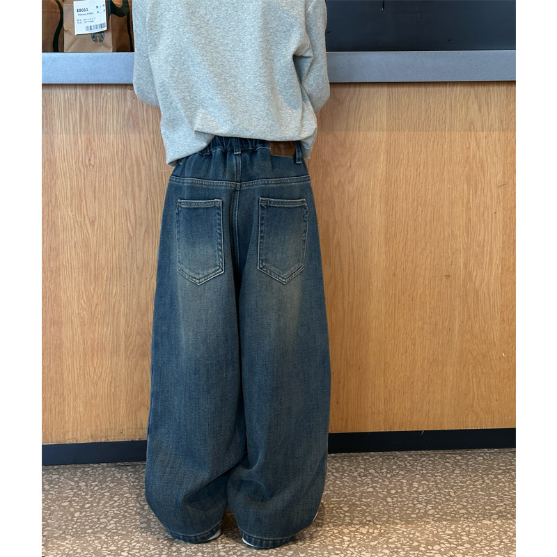 凯文家童装2025年冬季新品男童中大童韩版水洗直筒儿童加绒牛仔裤,淘宝优惠券,粉丝福利购,淘宝优惠卷