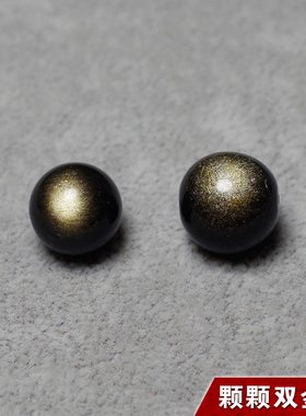 天然8A双金眼金曜石散珠子diy配件 7A墨西哥黑曜石手工串珠材料