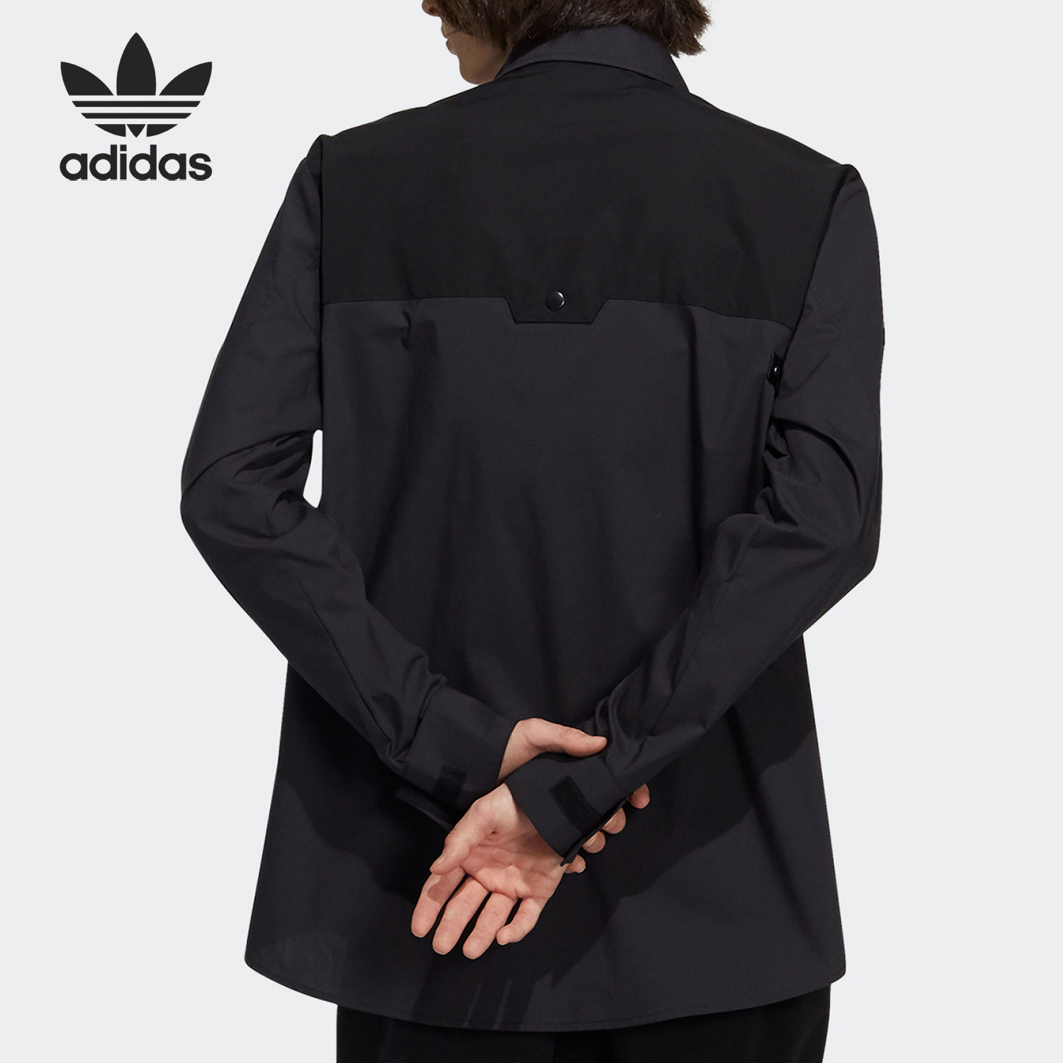 Adidas/阿迪达斯正品三叶草男女通用时尚休闲长袖衬衫H58071 - 图0