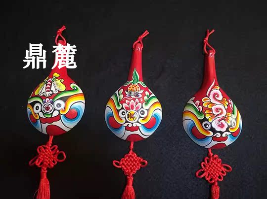 鼎麓 陕西宝鸡 民间工艺品 桐木小马勺脸谱 儿童喜爱小装饰挂件