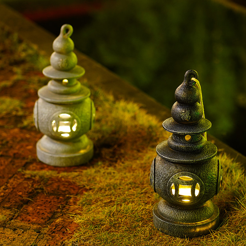 仿古多功能香炉太阳能宫灯佛塔三潭映月客厅桌面户外庭院阳台摆件,淘宝优惠券,粉丝福利购,淘宝优惠卷