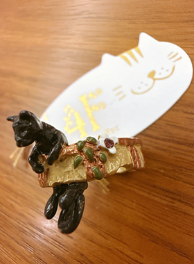 现货保真正品日本正品进口Palnart poc黑猫戒指礼物指环001