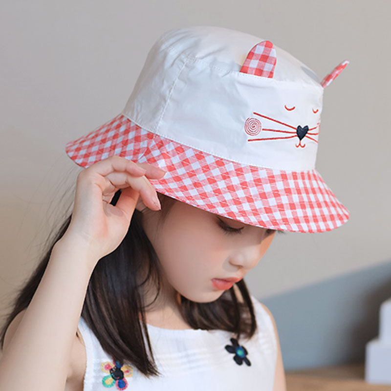 儿童防晒帽子女孩夏季2024新款女童遮阳帽可爱日系盆帽薄款太阳帽