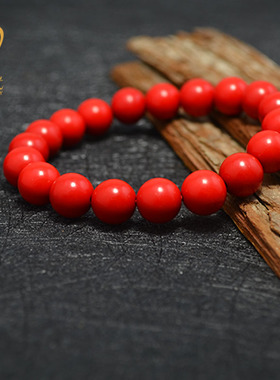 红朱砂手串手链 本命年佛珠手串情侣礼物送女友