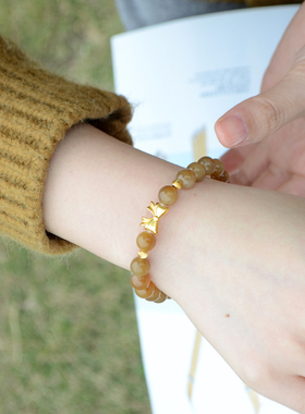 天然糖料和田玉手链蜜蜡转运珠生日礼物送爱人朋友