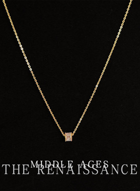 vintage中古风锆石通勤项链文艺复古锁骨链高级感气质简约首饰品