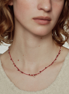 SALE E PEPE 红绳系列 纯银红玛瑙葫芦编织项链