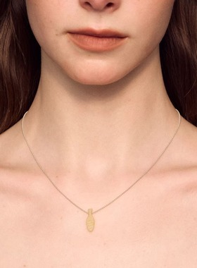 SALE E PEPE 纯银黄玉酒瓶吊坠项链