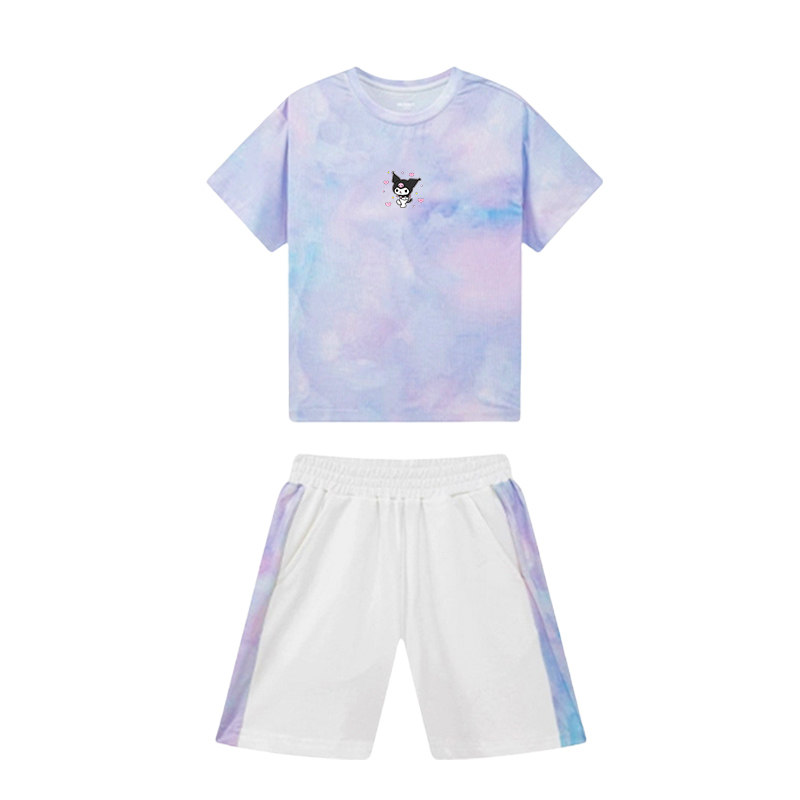 女童短袖t恤速干衣运动套装2025夏季薄款儿童晕染渐变半袖两件套,淘宝优惠券,粉丝福利购,淘宝优惠卷