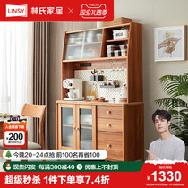 Lins home modern Chinese solid wood foot multifunction dining side cabinet living-room storage integrated by wall cabinet Lins wood industry