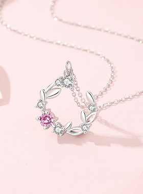 S925银原创草木点花影项链女轻奢饰品小众设计锁骨链跨境热销