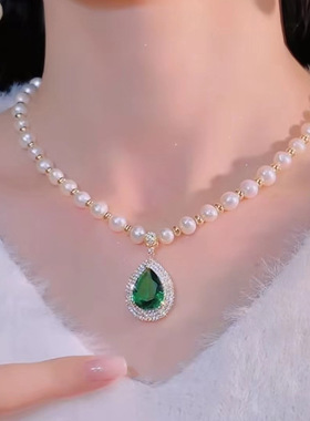 爱心天然淡水珍珠项链女百搭小众轻奢锁骨链诸暨珠宝饰品颈链