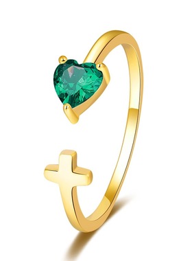 S925纯银十二月生日石12色生辰石戒指女欧美热销指环