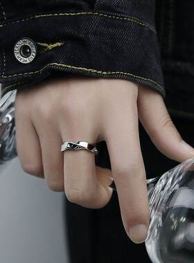 无尽戒指男潮流个性开口指环