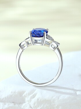 小红书热销旦形帕帕拉恰粉高碳钻仙女戒S925银锆石蝴蝶戒指送女友