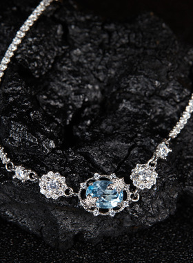 欧美饰品爆款S925纯银镶天然托帕石紫黄水晶石榴石彩宝手链女