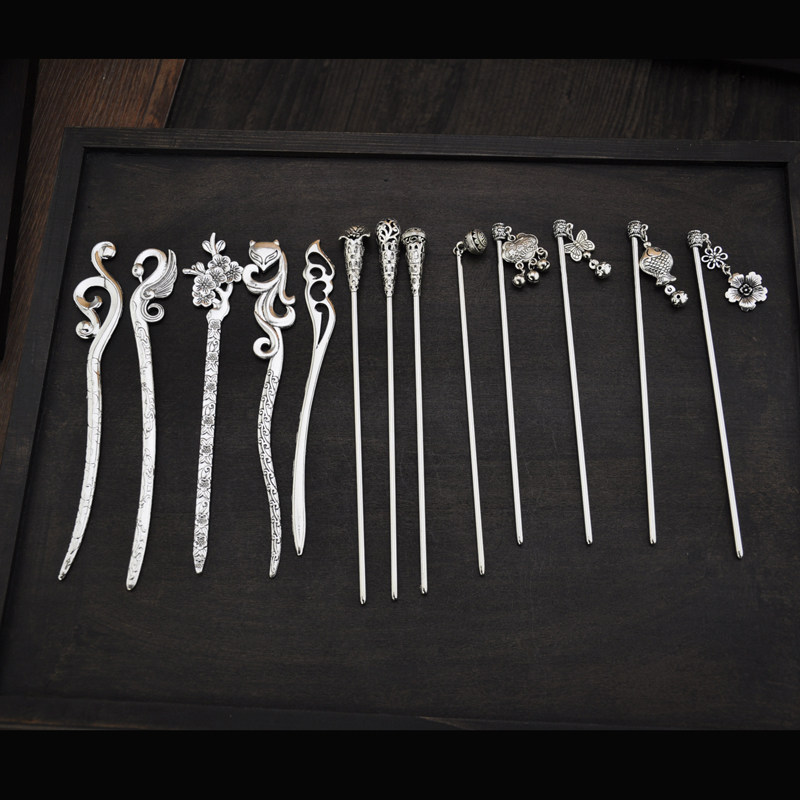 复古民族风发饰苗银书签发簪女款古典盘发步摇流苏节日礼品女饰品,淘宝优惠券,粉丝福利购,淘宝优惠卷