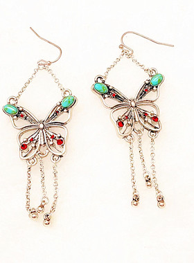 欧美品牌饰品双面雕刻烧银蝴蝶项链