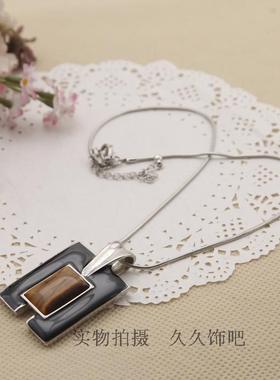 欧美品牌饰品虎石珐琅彩项链