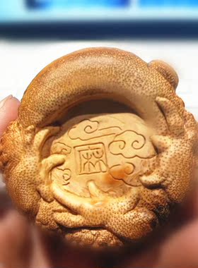 竹雕吸财金蟾纯手工制作
